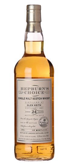 1991 Glen Keith 24 Year Old "Hepburn's Choice" Single Sherry Barrel Cask Strength Single Malt Scotch Whisky