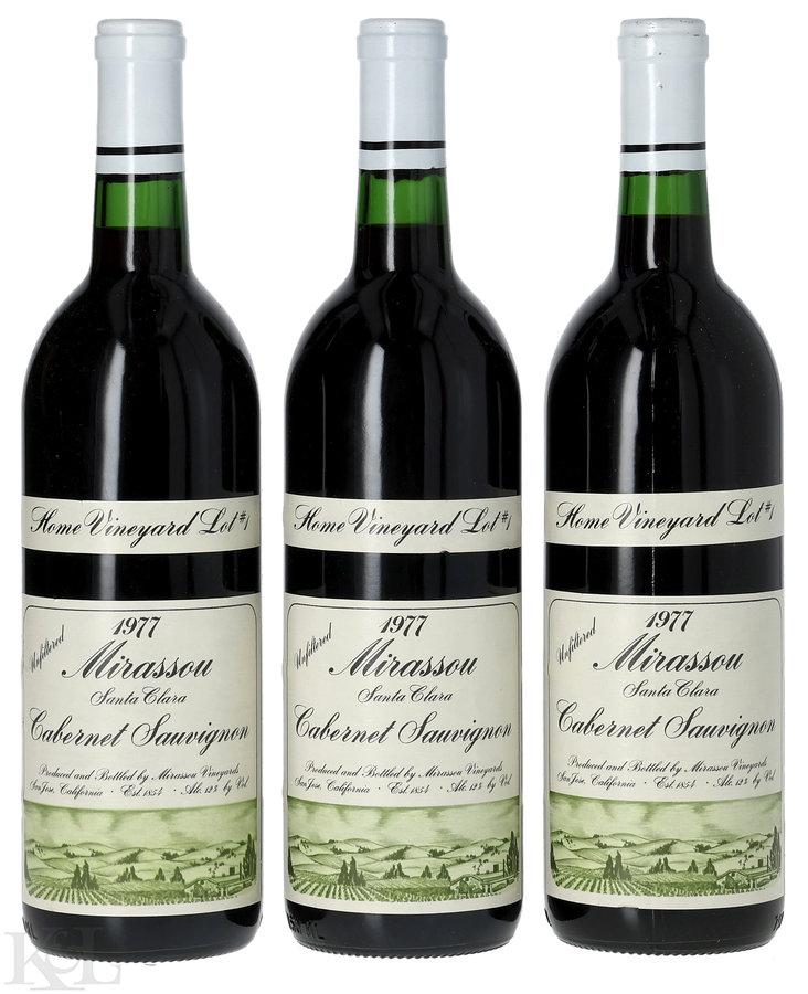 1977 Mirassou Vineyards "Lot #1 Home Vineyard" Santa Clara  Cabernet Sauvignon