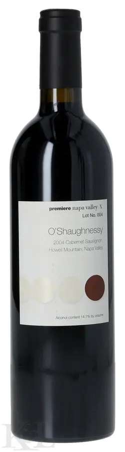 2004 O'shaughnessy Cabernet Sauvignon Premiere Napa Valley Lot 004
