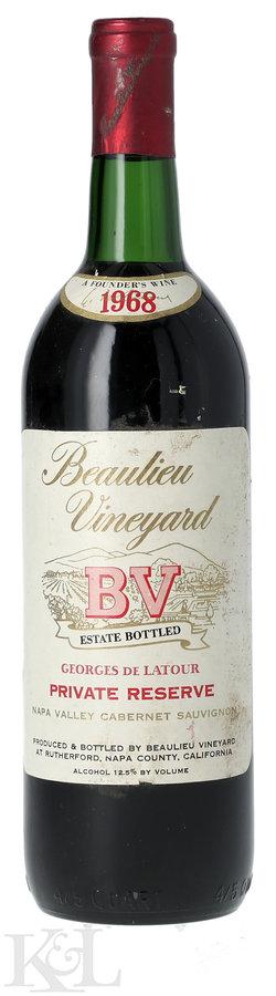 1968 Beaulieu Vineyard "Georges de Latour" Private Reserve Napa Valley Cabernet Sauvignon