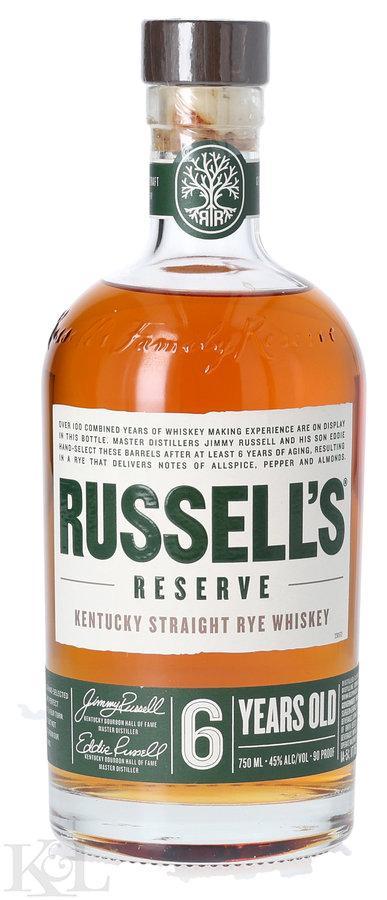 Russell's Reserve 6 Year Old "Small Batch" 90 Proof Kentucky Rye Whiskey