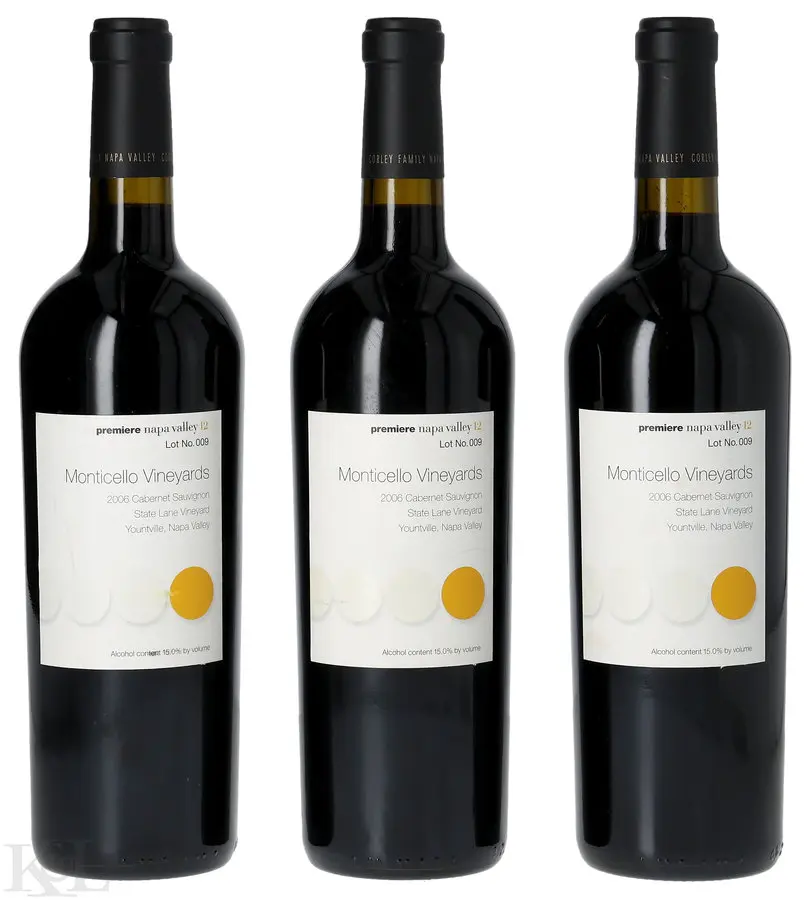 2006 Monticello Vineyards "State Lane Vineyard -  Premiere Auction Lot No. 009" Cabernet Sauvignon