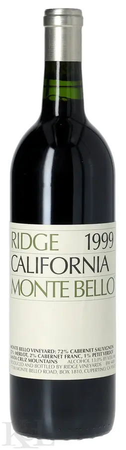 1999 Ridge Vineyards "Monte Bello" Santa Cruz Mountains Cabernet Sauvignon
