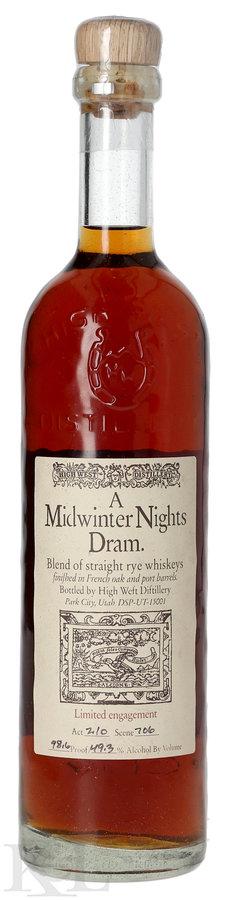 High West "A Midwinter Nights Dram Act 2.10 Scene 706" Limited Edition Utah Rye Whiskey