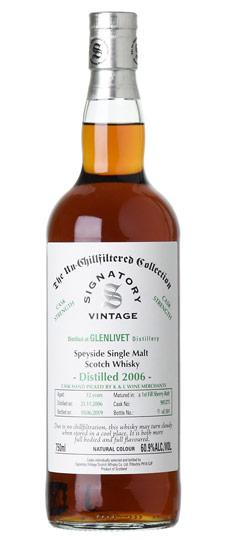 2006 Glenlivet 12 Year Old "Signatory Unchillfiltered Collection" 1st Fill Single Sherry Butt Cask Strength Speyside Single Malt Scotch Whisky (750ml)