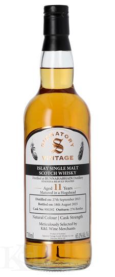 2013 Staoisha (Bunnahabhain) 11 Year Old "Signatory" K&L Exclusive 1st Fill Hogshead Cask Strength Single Malt Scotch Whisky (700ml)