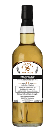 2013 Staoisha (Bunnahabhain) 11 Year Old "Signatory" K&L Exclusive 1st Fill Hogshead Cask Strength Single Malt Scotch Whisky (700ml)